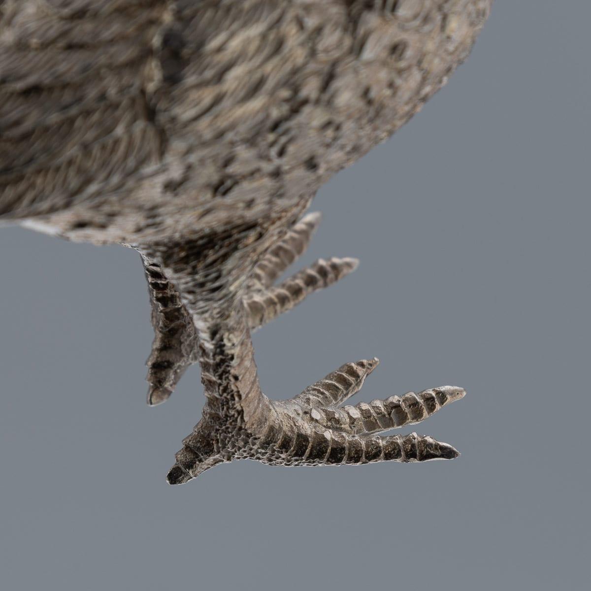 20thC English Solid Silver Pair Of Pheasant Salt & Pepper Shakers, Asprey c.1970 im Angebot 6