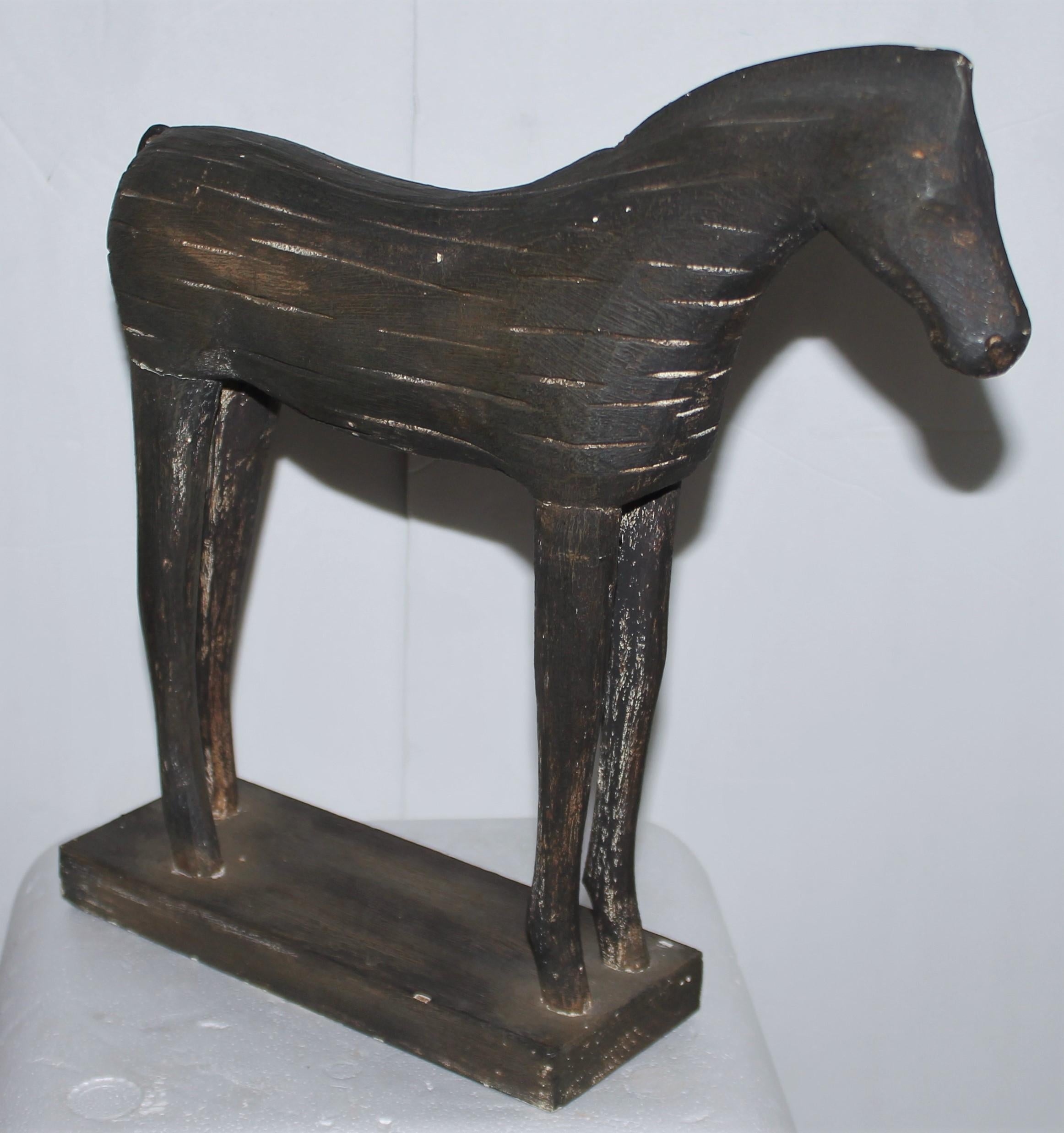 American 20thc Folk Art Carved & Painted Horse For Sale