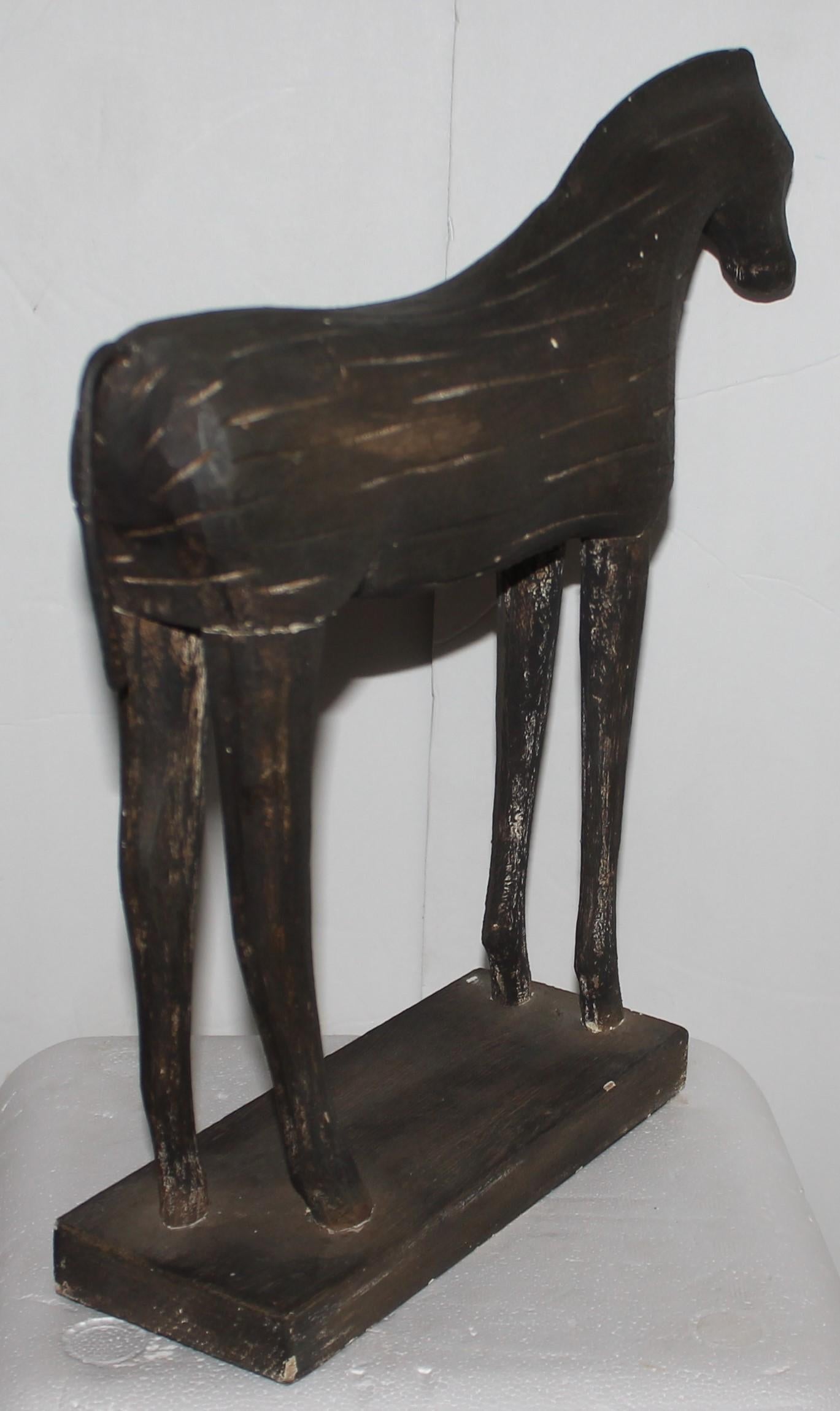 Mid-20th Century 20thc Folk Art Carved & Painted Horse For Sale