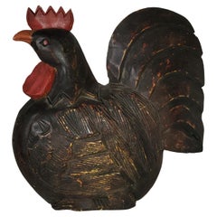 20Thc Folk Art Carved & Painted Rooster