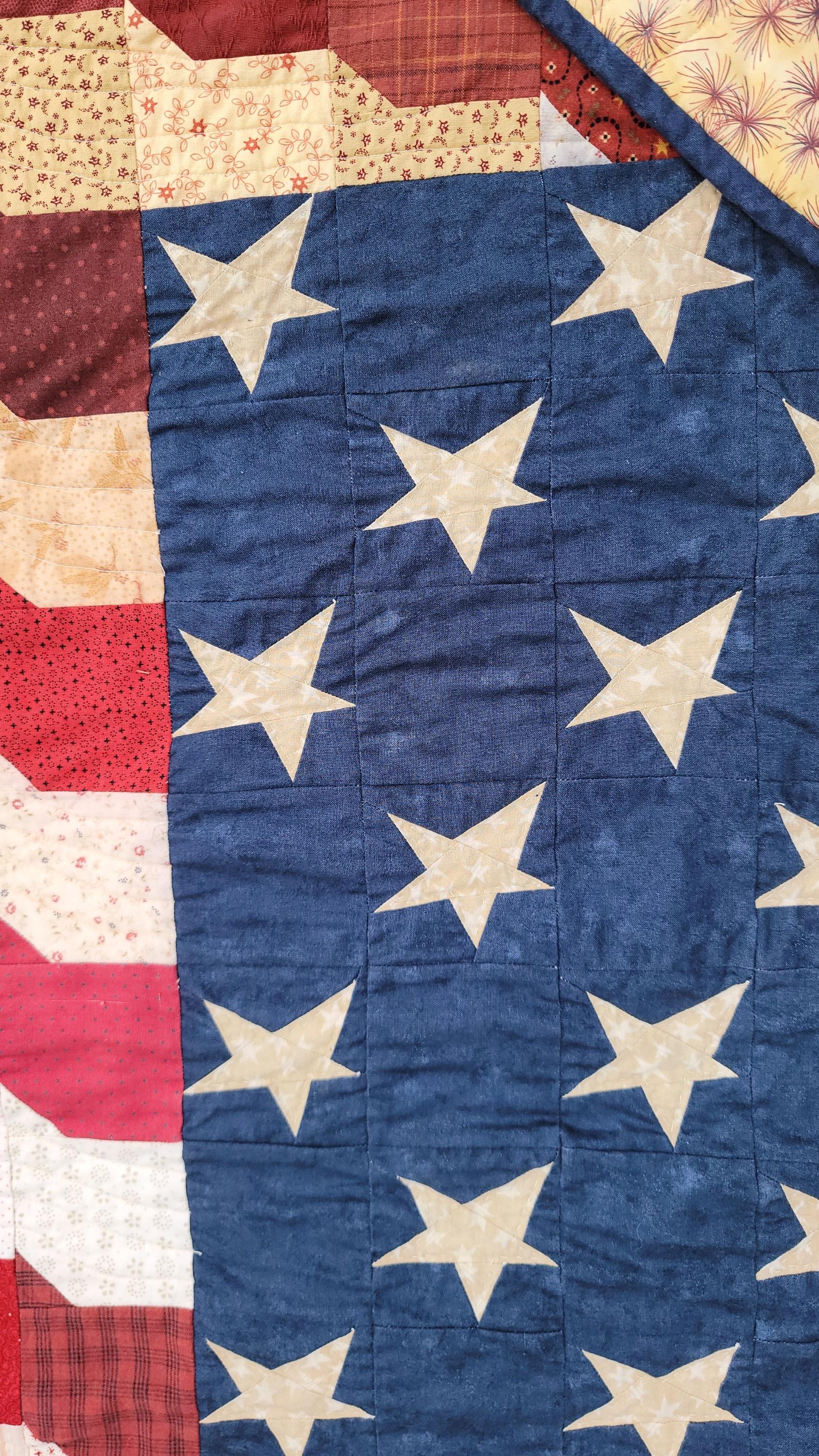 Cotton 20Thc Folky Flag Quilt For Sale
