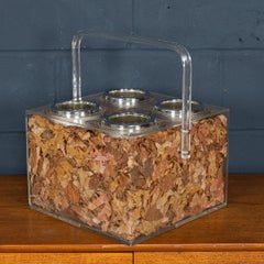 20thC Four Bottle Wine Caddy In Perspex By Christian Dior, Made In Italy c.1980