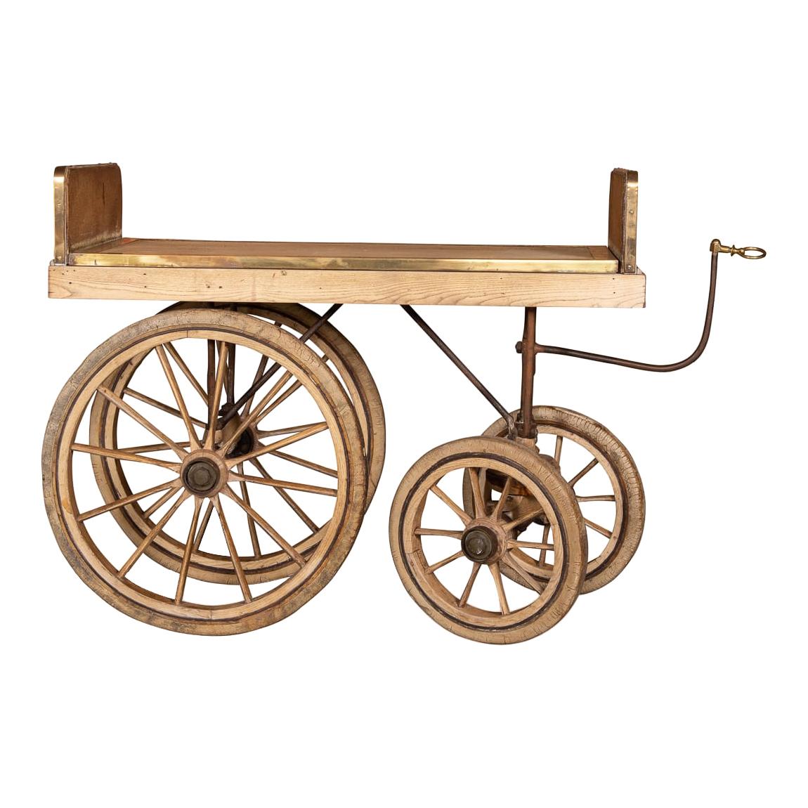 20th Century French Handcrafted Wooden Patisserie Cart, circa 1900