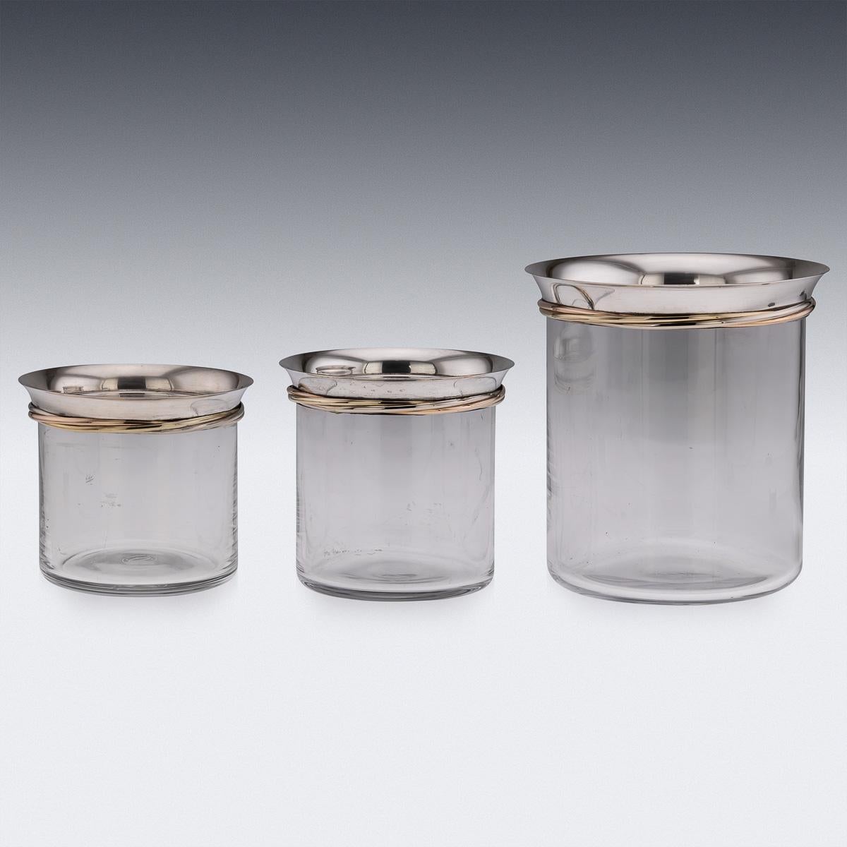 Cubiteras y enfriador de champán franceses montados en plata del siglo XX, de Cartier Francés en venta