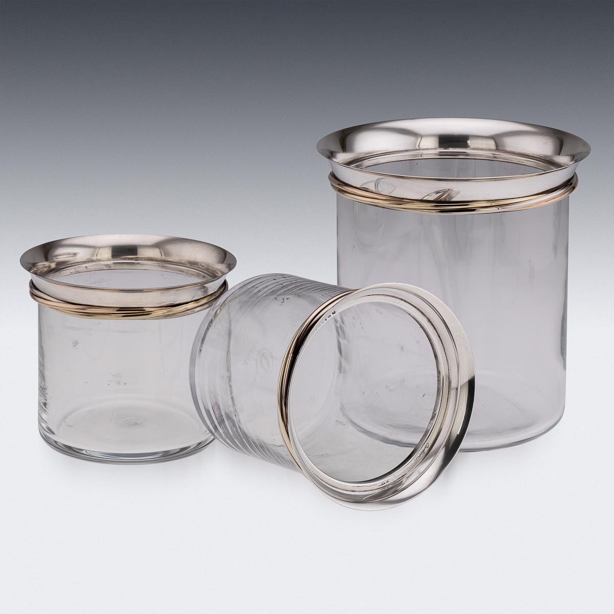 Cubiteras y enfriador de champán franceses montados en plata del siglo XX, de Cartier en Bueno estado para la venta en Royal Tunbridge Wells, Kent