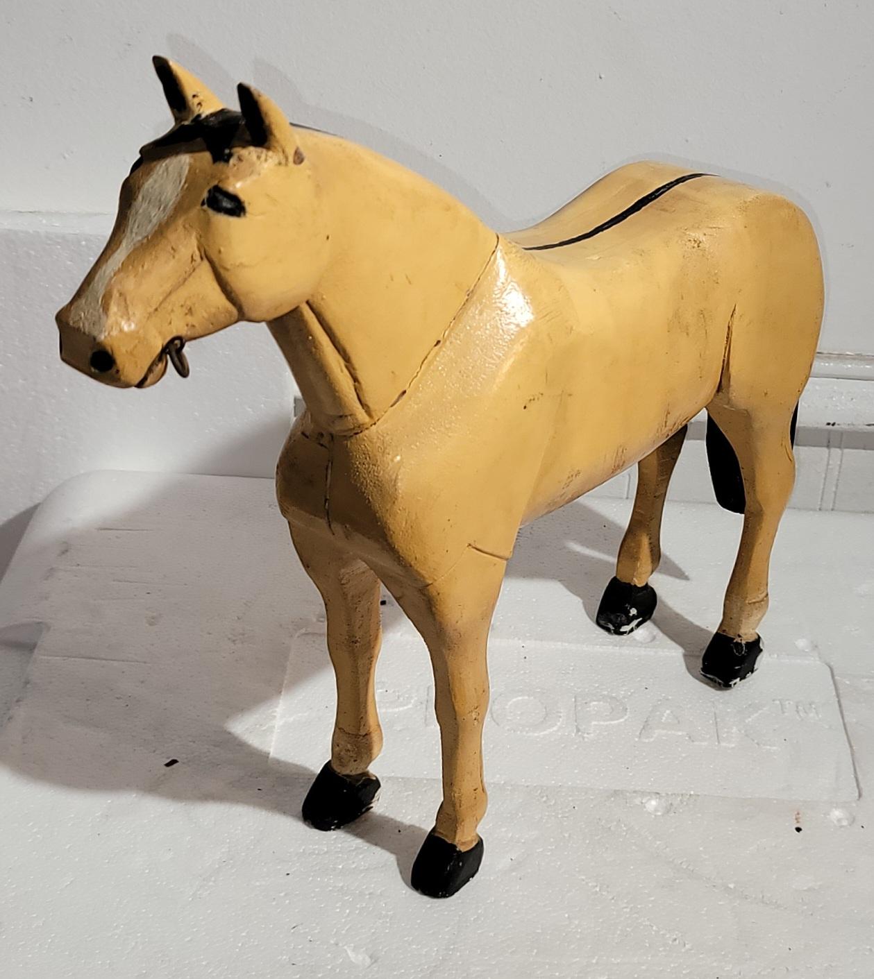 20Thc Hand Carved & Painted Horse Sculpture In Good Condition For Sale In Los Angeles, CA