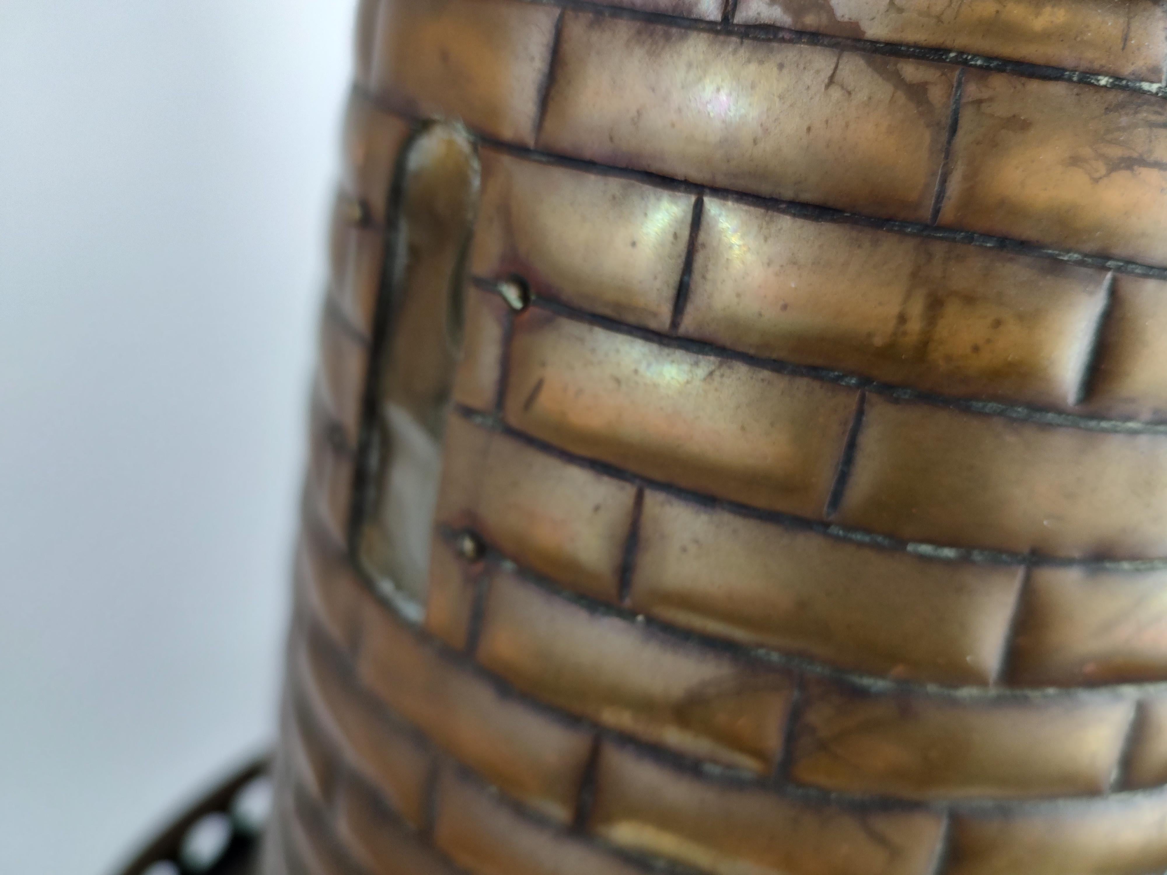 20ème siècle, lampe de table phare électrifiée en cuivre, fabriquée à la main. en vente 3