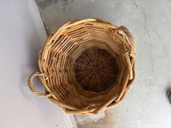 20thc Hand Made Willow Double Handled Basket