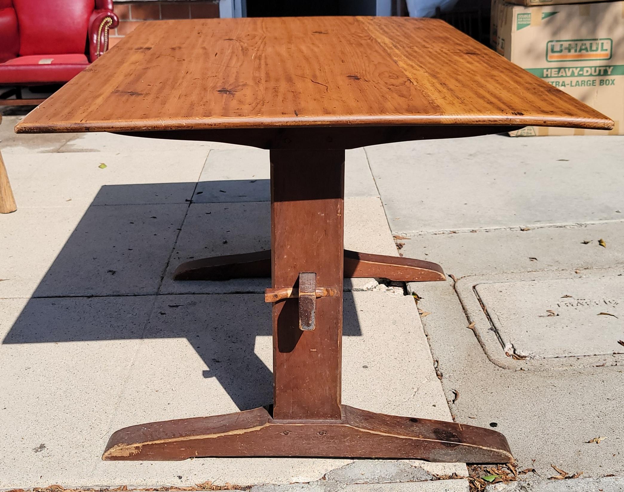 Adirondack 20Thc Hand Made Trestle Table For Sale