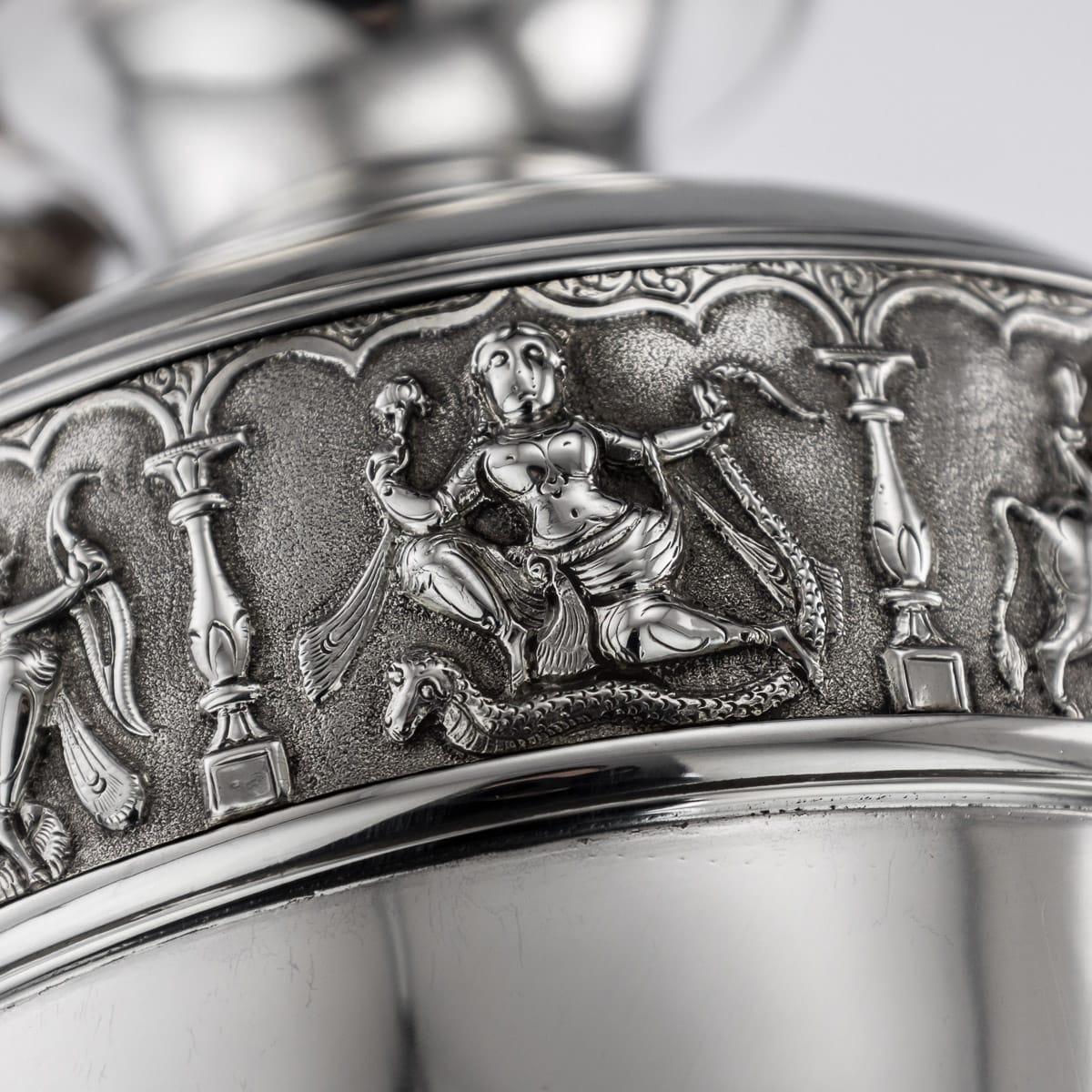 20th Century Indian Solid Silver 28th Regiment Ewer, P.Orr & Sons, circa 1900 10