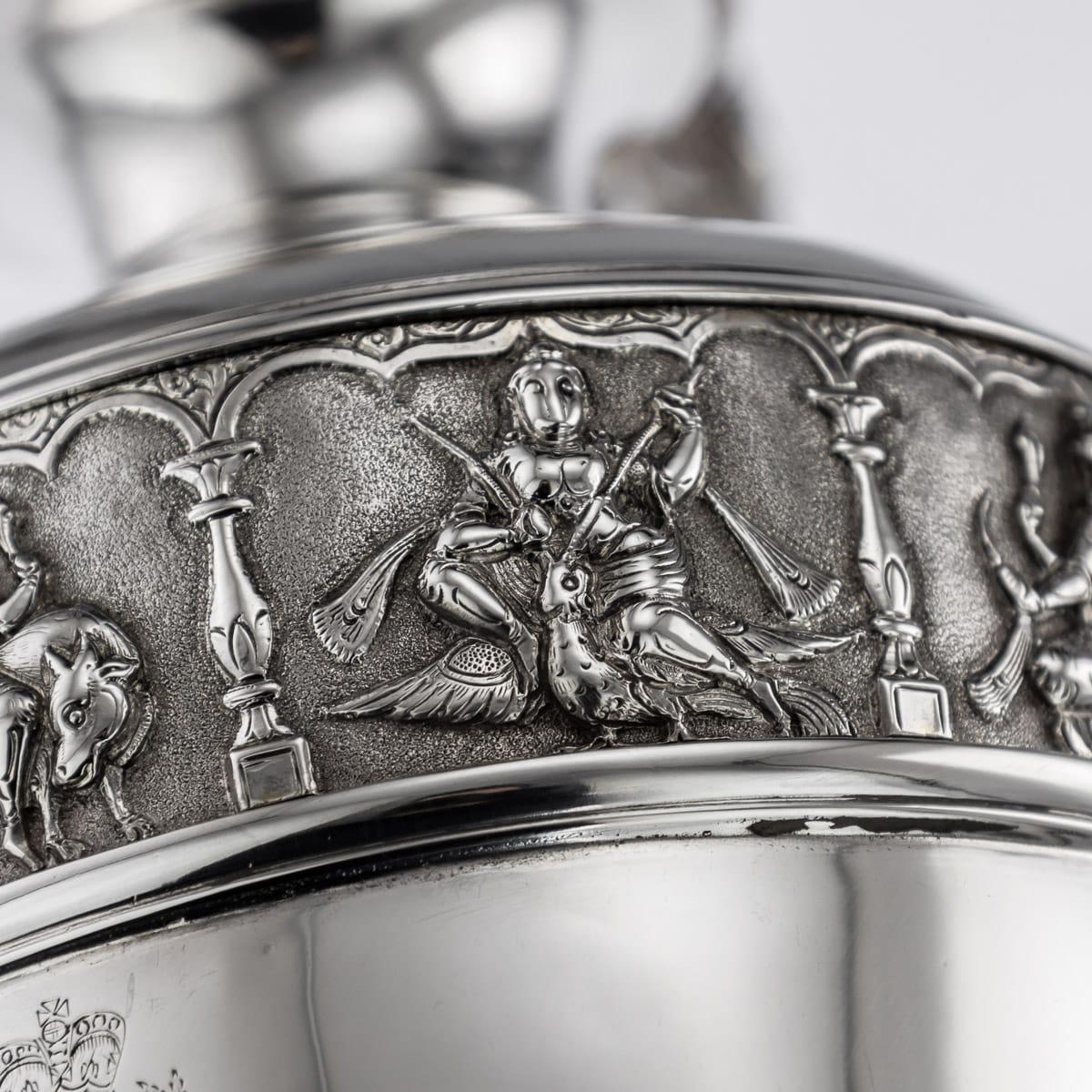 20th Century Indian Solid Silver 28th Regiment Ewer, P.Orr & Sons, circa 1900 12