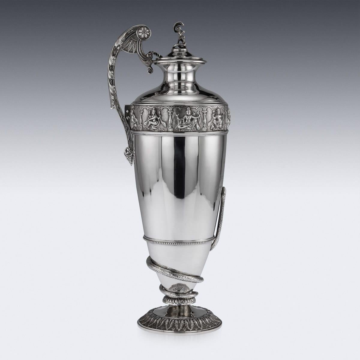 20th Century Indian Solid Silver 28th Regiment Ewer, P.Orr & Sons, circa 1900 1