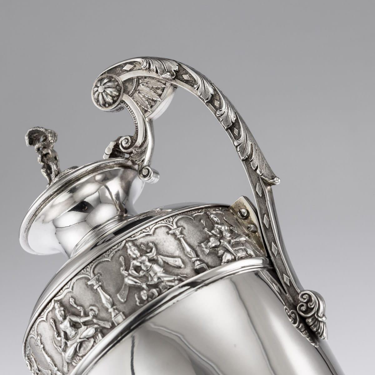 20th Century Indian Solid Silver 28th Regiment Ewer, P.Orr & Sons, circa 1900 6