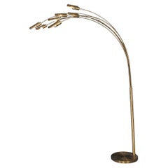 20thC Italian Brass Arc Floor Lamp Attributable To Goffredo Reggiani c.1970