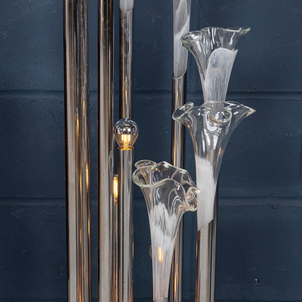 Murano Glass 20thC Italian Chrome & Glass Floor Lamp By Paolo Venini, Made In Murano c.1970 For Sale
