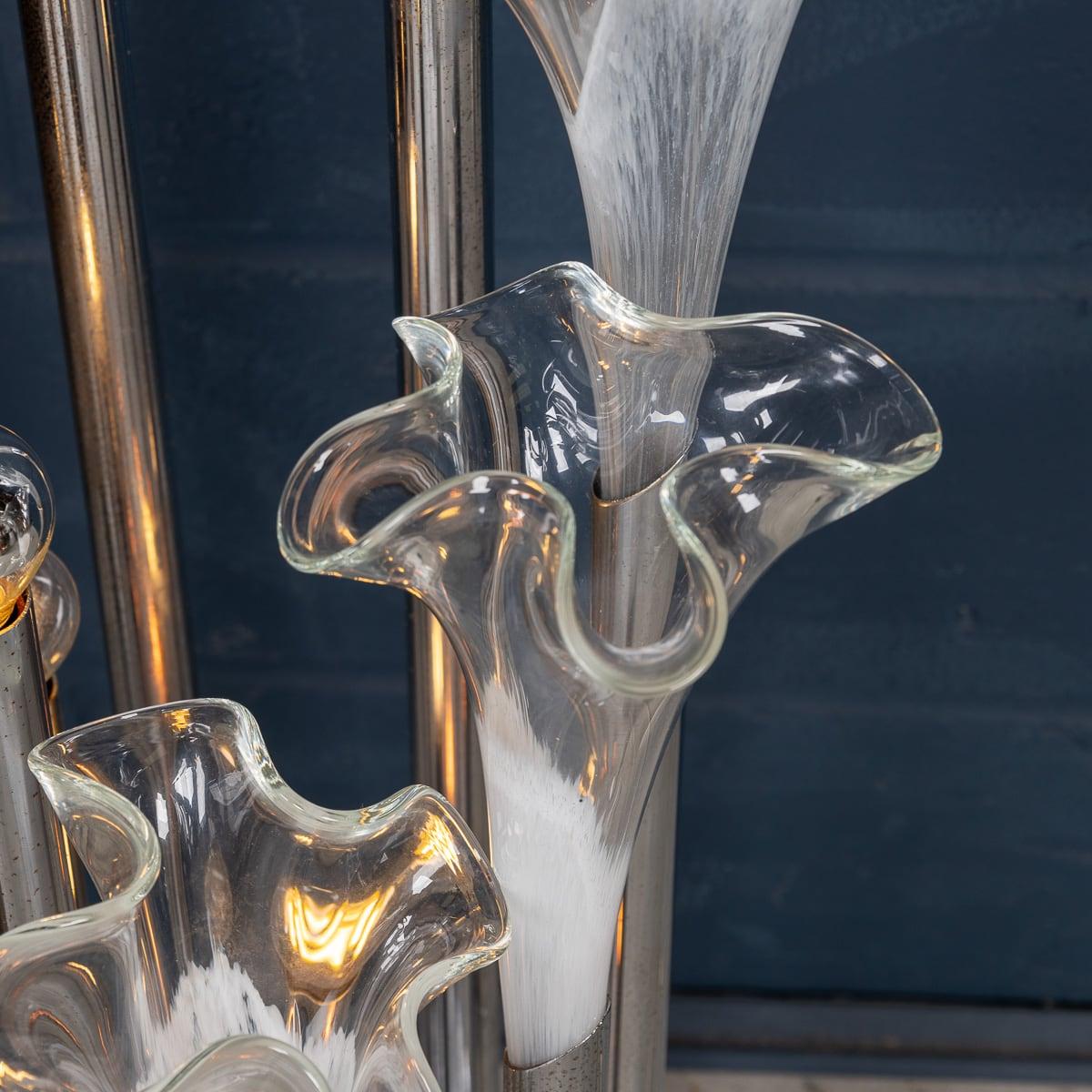 20thC Italian Chrome & Glass Floor Lamp By Paolo Venini, Made In Murano c.1970 For Sale 2