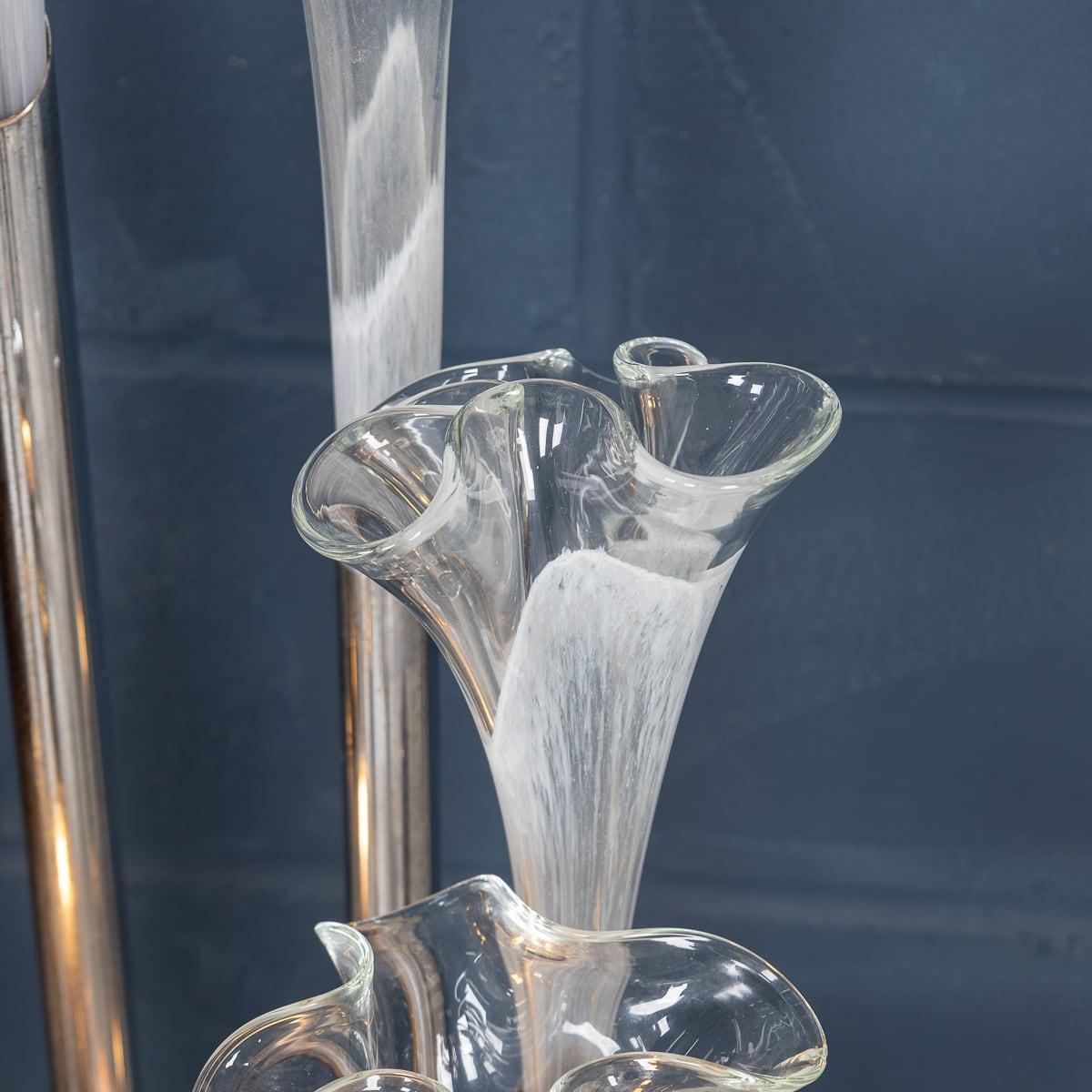 20thC Italian Chrome & Glass Floor Lamp By Paolo Venini, Made In Murano c.1970 For Sale 3
