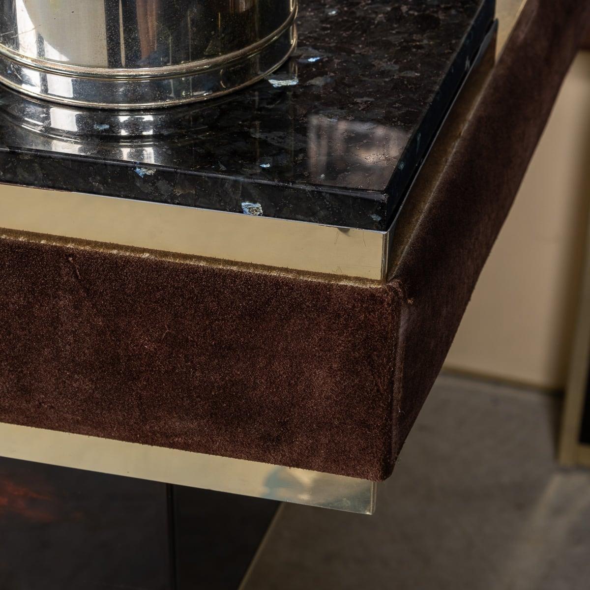 Bar in ottone e tartaruga finta del XX secolo con piano in marmo, Willy Rizzo 4