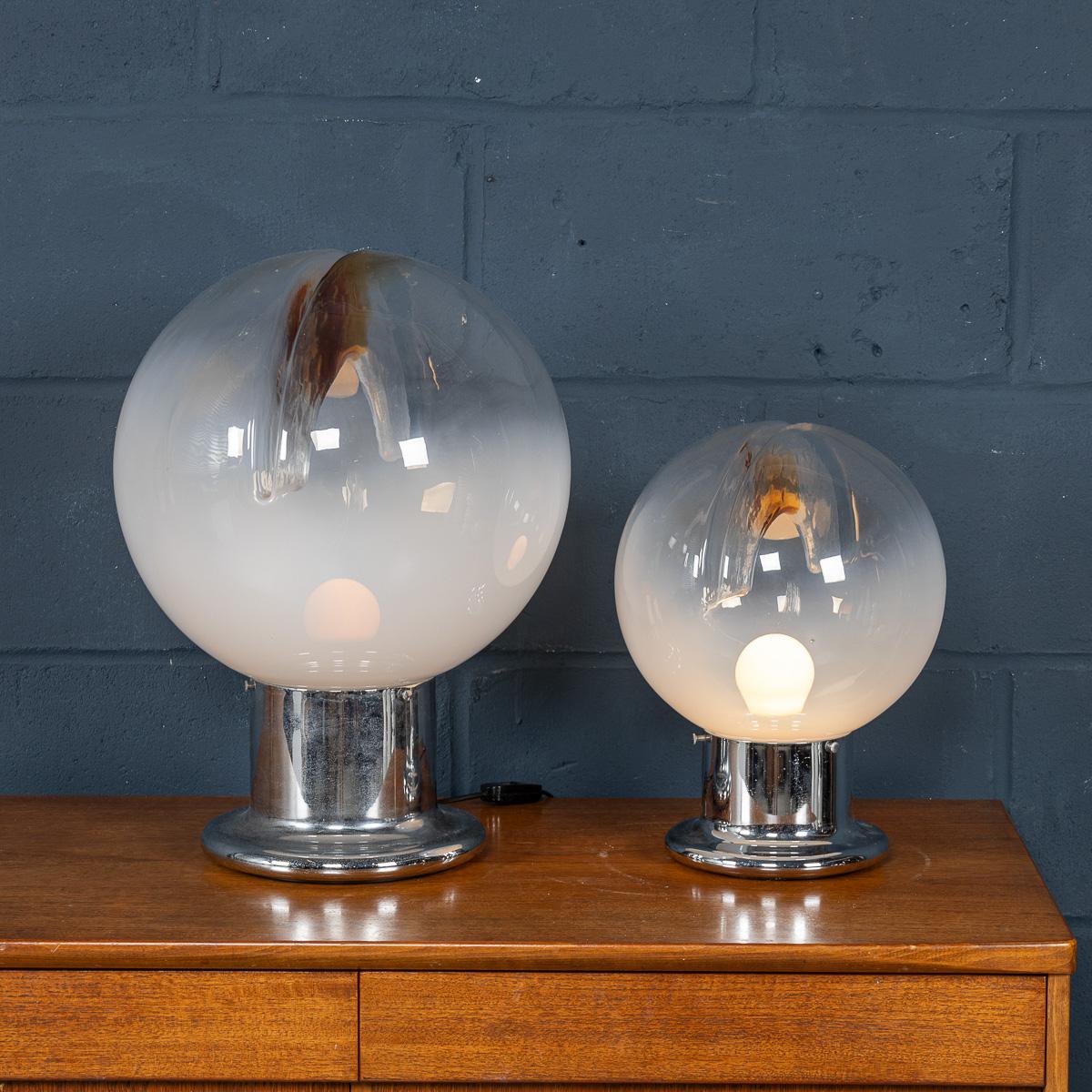 20thC Italian Graduated Pair Of Table Lamps By Carlo Nason For Mazzega c.1970 In Good Condition For Sale In Royal Tunbridge Wells, Kent