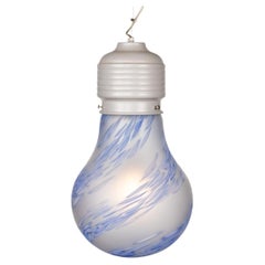 20thC Italian Hand Blown Ceiling Light In The Form Of A Light Bulb, By Due P