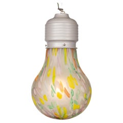 20thC Italian Hand Blown Ceiling Light In The Form Of A Light Bulb, By Due P