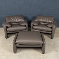 20thC Italian Maralunga Lounge Suite By Vico Magistretti For Cassina c.1980
