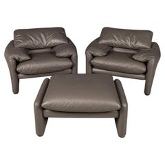 20thC Italian Maralunga Lounge Suite By Vico Magistretti For Cassina c.1980