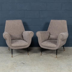 20thC Italian Pair Of Armchairs Attributable To Gigi Radice For Minotti c.1960