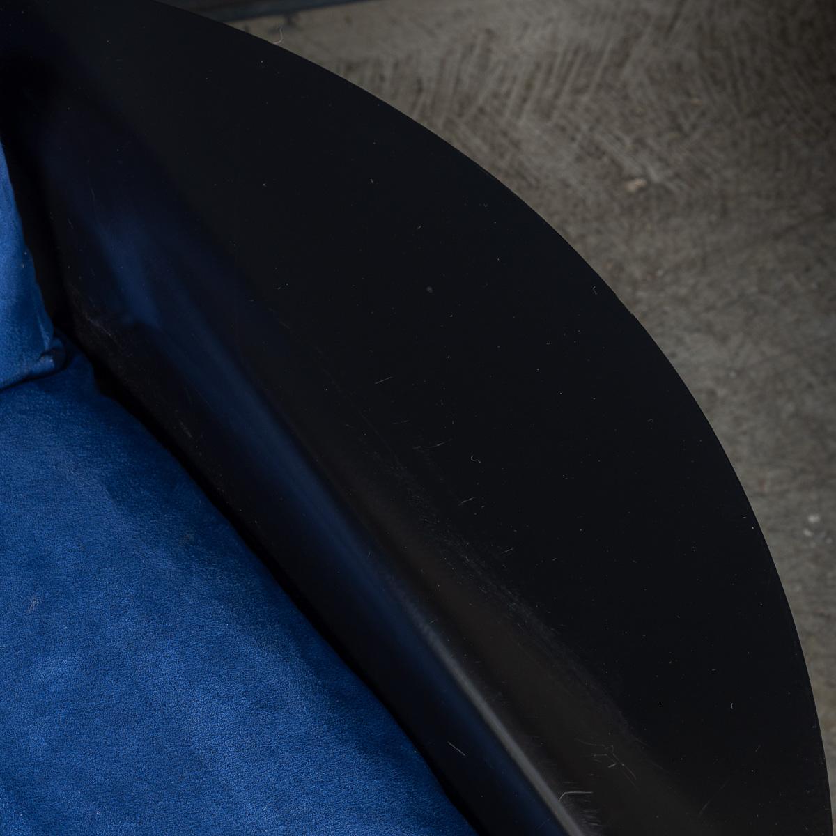 Coppia di poltrone reclinabili in pelle di alcantara blu del XX secolo di Cinova c1980 in vendita 7