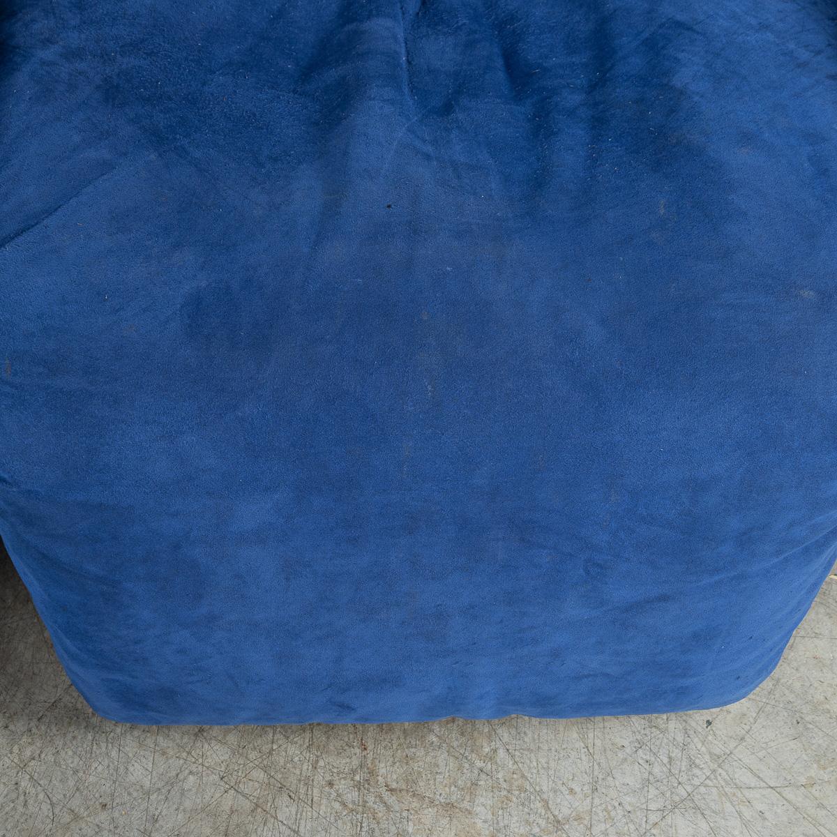 Coppia di poltrone reclinabili in pelle di alcantara blu del XX secolo di Cinova c1980 in vendita 10