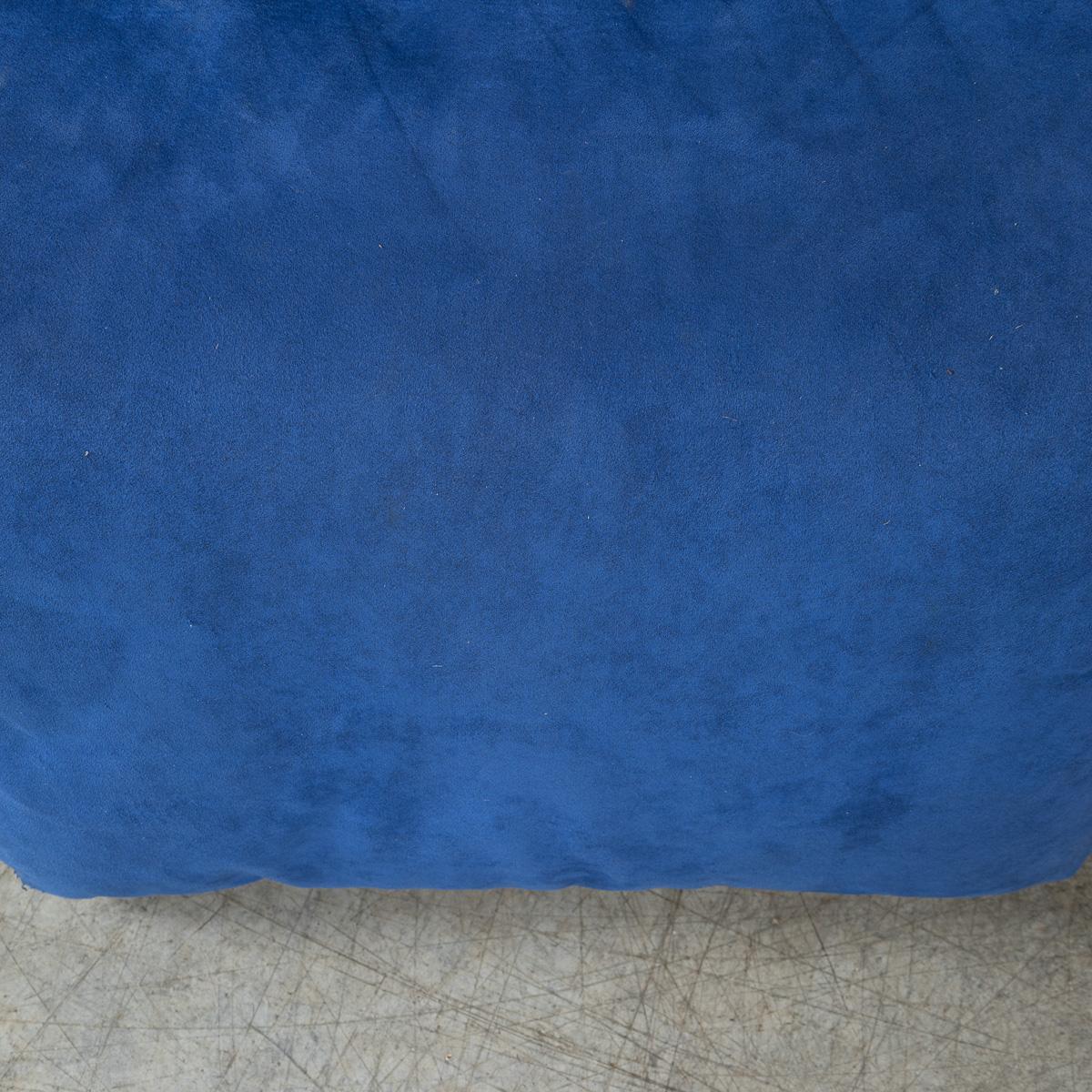 Coppia di poltrone reclinabili in pelle di alcantara blu del XX secolo di Cinova c1980 in vendita 14