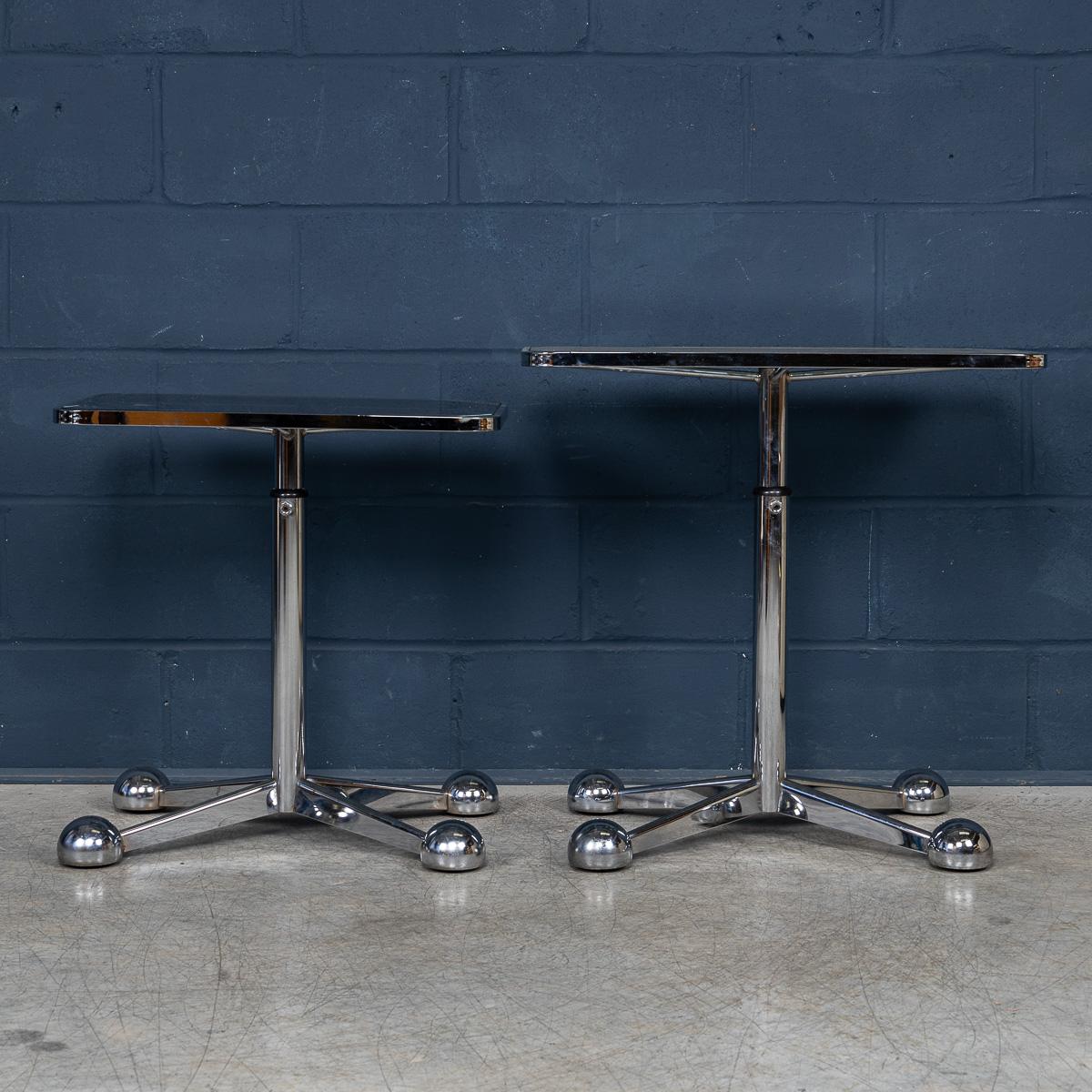 20thC Italian Pair Of Graduated Telescopic Tables By Arredamenti Allegri c.1970 For Sale 1