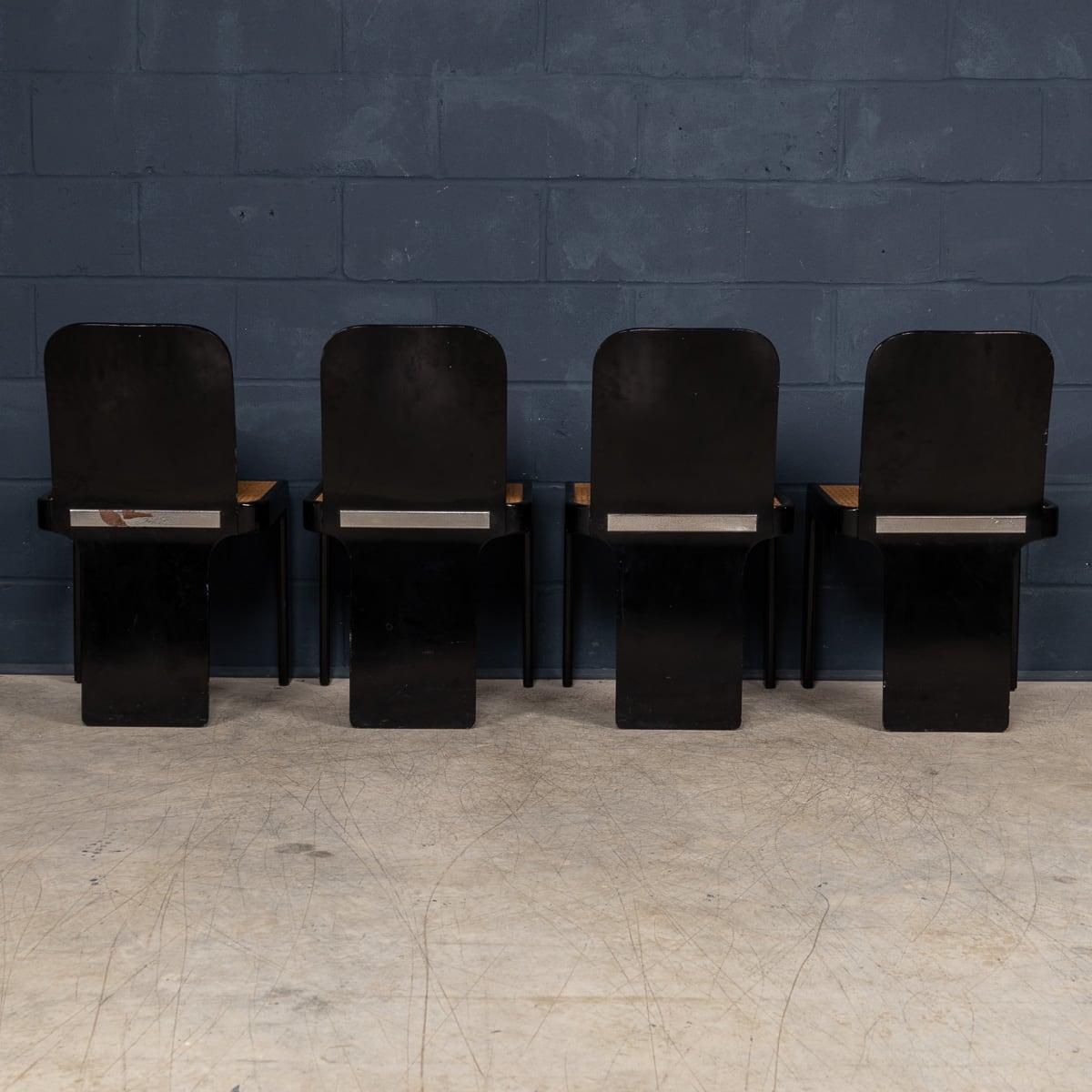 20thC Lacquered Wood Games Table & Chairs By Pierluigi Molinari For Pozzi, Milan For Sale 11