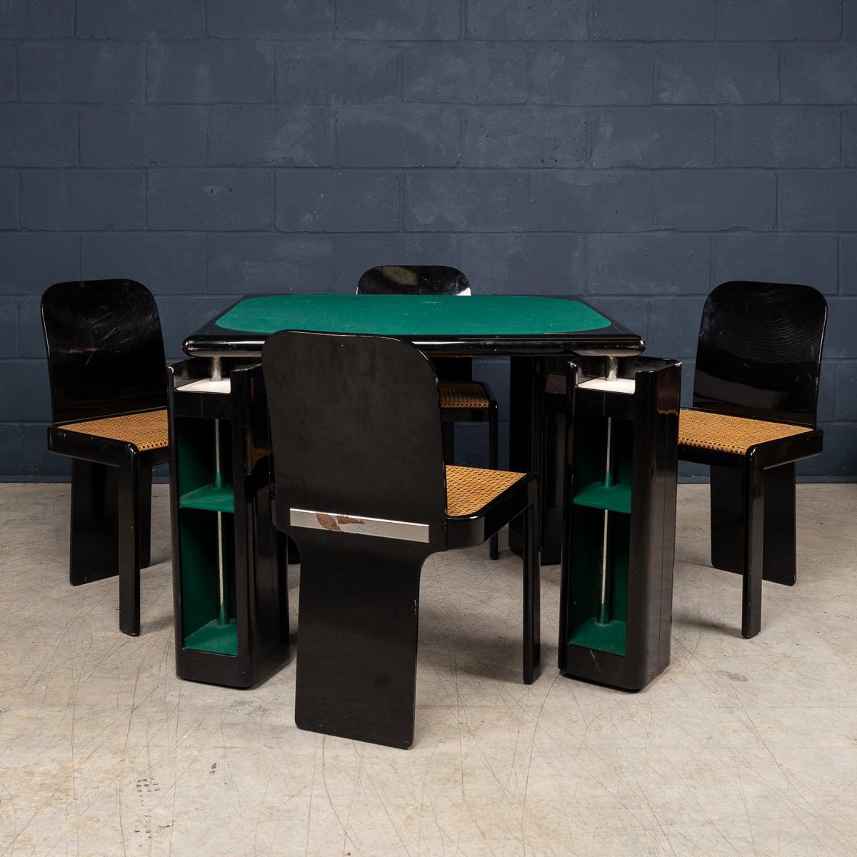 Other 20thC Lacquered Wood Games Table & Chairs By Pierluigi Molinari For Pozzi, Milan For Sale