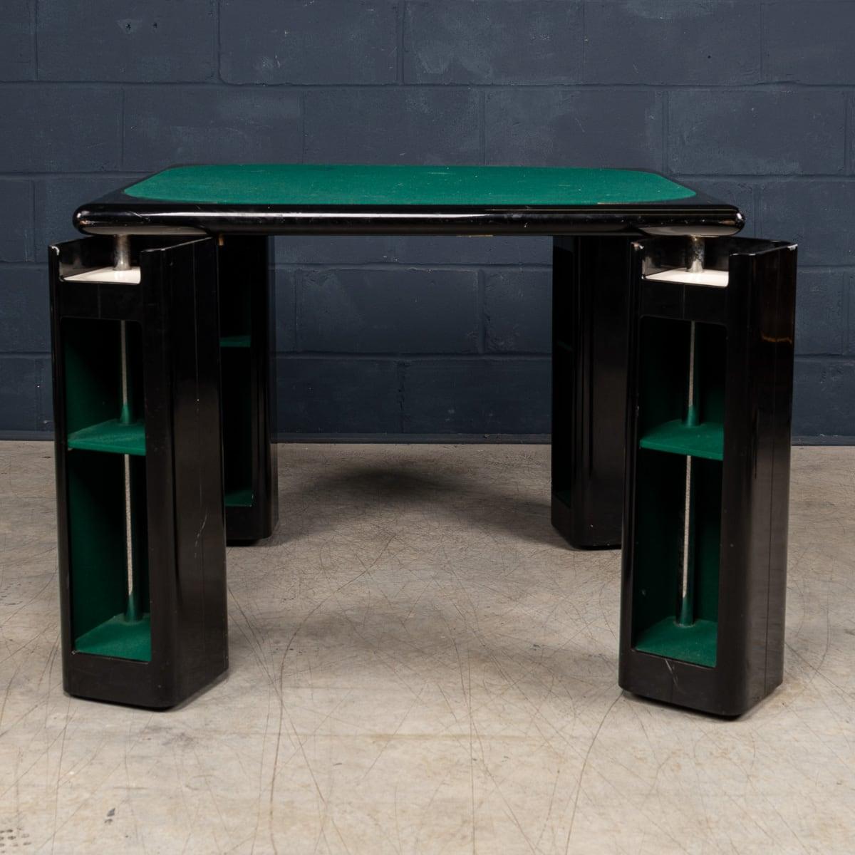 20th Century 20thC Lacquered Wood Games Table & Chairs By Pierluigi Molinari For Pozzi, Milan For Sale