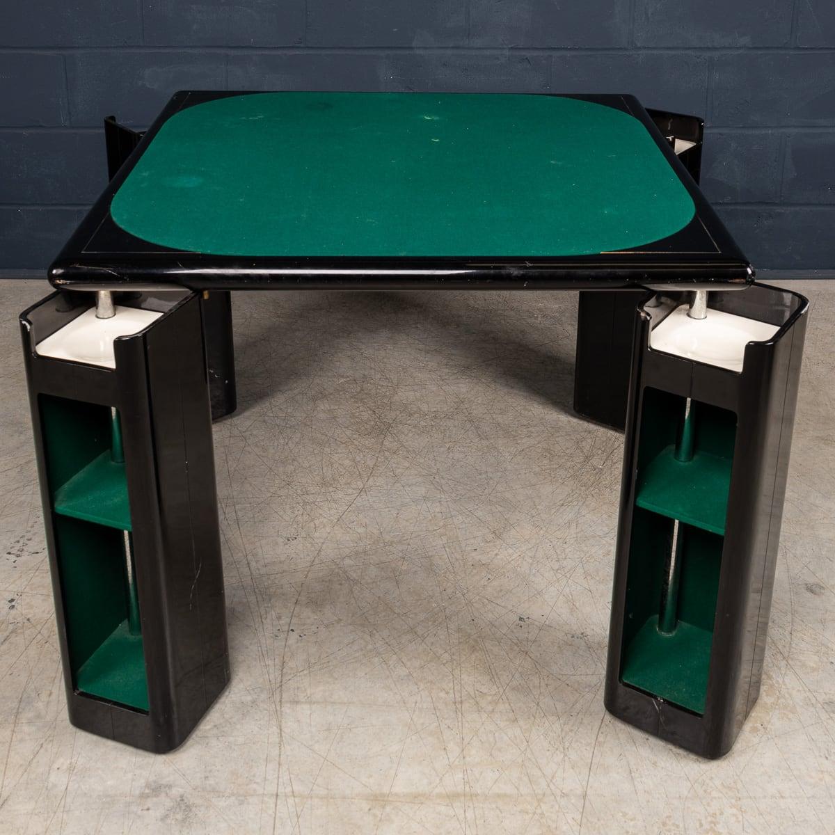 Felt 20thC Lacquered Wood Games Table & Chairs By Pierluigi Molinari For Pozzi, Milan For Sale