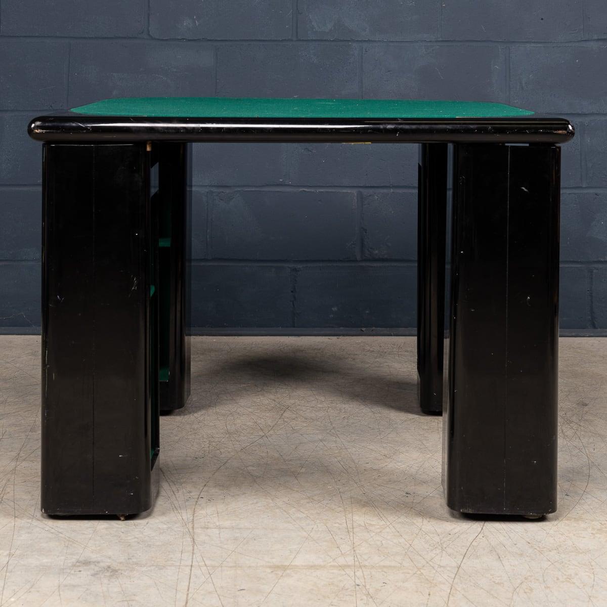 20thC Lacquered Wood Games Table & Chairs By Pierluigi Molinari For Pozzi, Milan For Sale 1