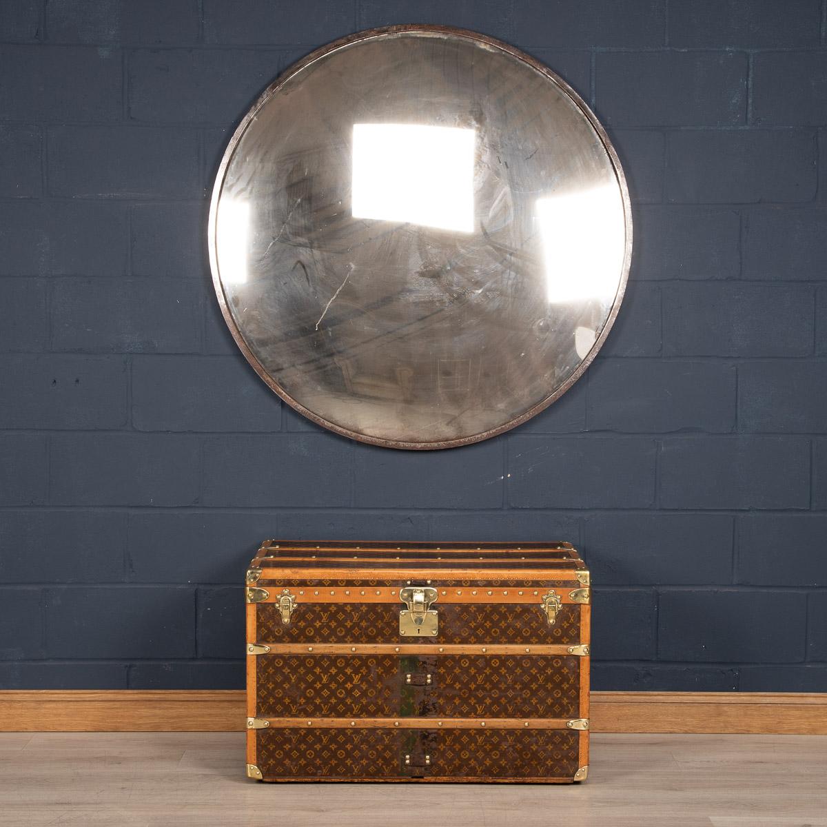 One of the most dramatic pieces of interior design furniture for any home, this railway mirror was manufactured in Czechoslovakia around the middle of the last century. Measuring an impressive 125cm in diameter, it is slightly convex (fish-eyed) to