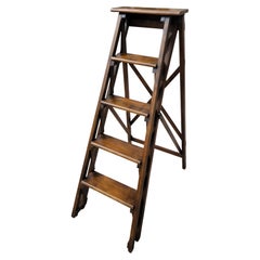 Antique 20thc Library Ladder