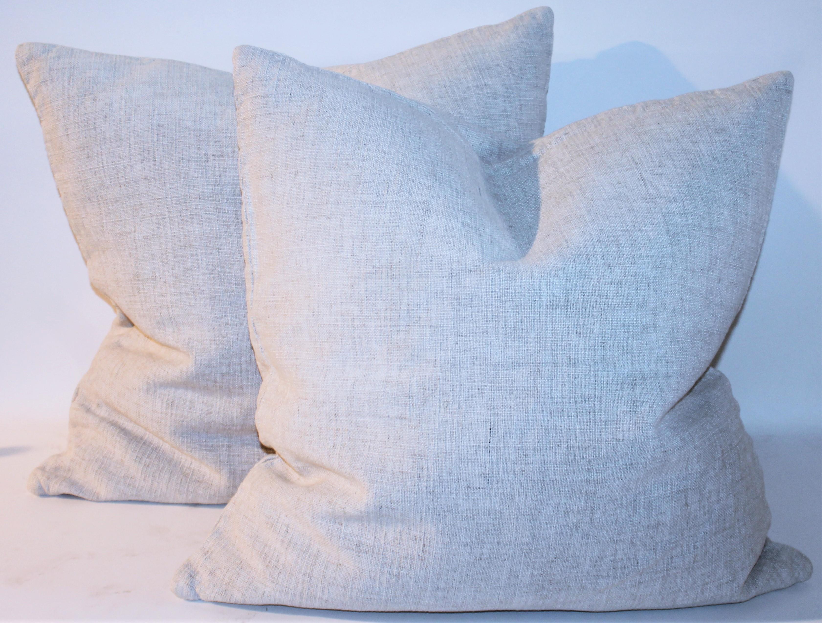 Hand-Crafted 20thc Linen Pillow Collection 'Two Pairs' For Sale