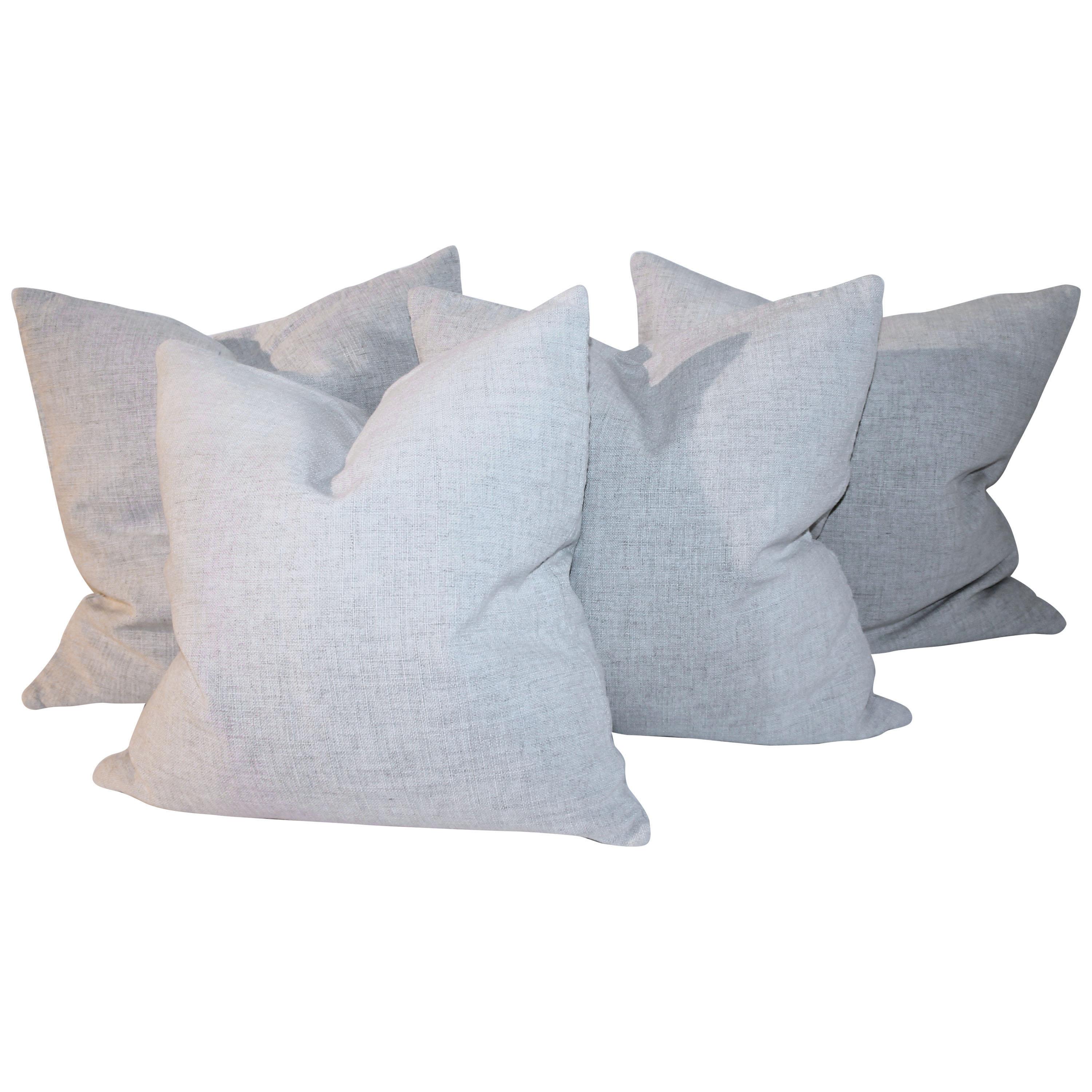 20thc Linen Pillow Collection 'Two Pairs' For Sale