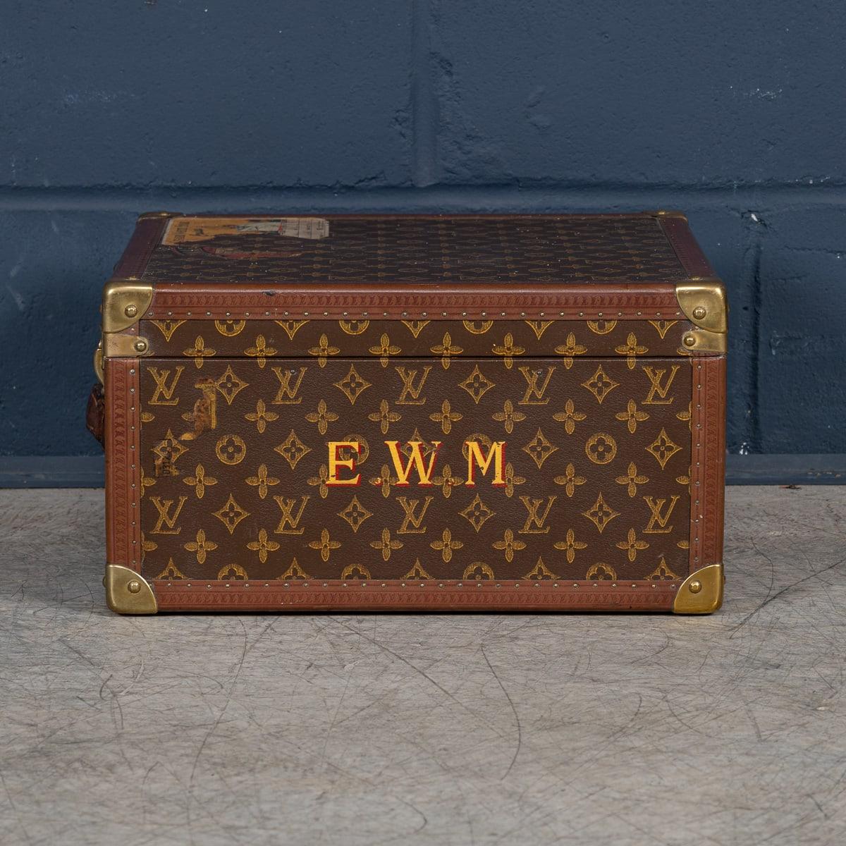 French 20thC Louis Vuitton Hat Case In Monogram Canvas, Converted Into A Humidor c.1950 For Sale