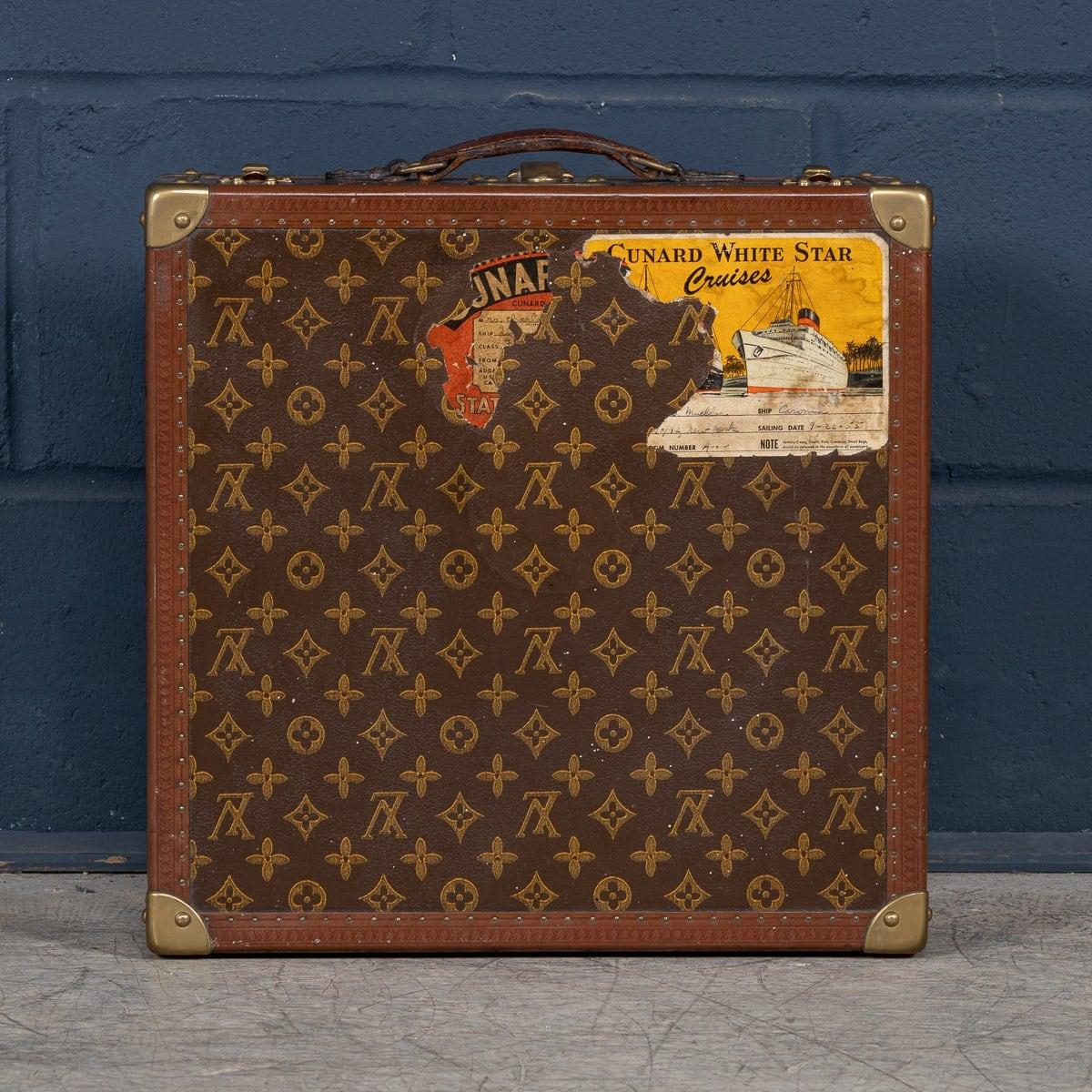 Brass 20thC Louis Vuitton Hat Case In Monogram Canvas, Converted Into A Humidor c.1950 For Sale
