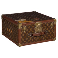 Louis Vuitton-Hutgehäuse aus Monogramm-Leinwand des 20. Jahrhunderts, umgewandelt in einen Humidor, um 1950