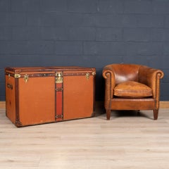 Louis Vuitton Malle Haute Trunk In Orange "Vuittonite" Canvas, circa 1910