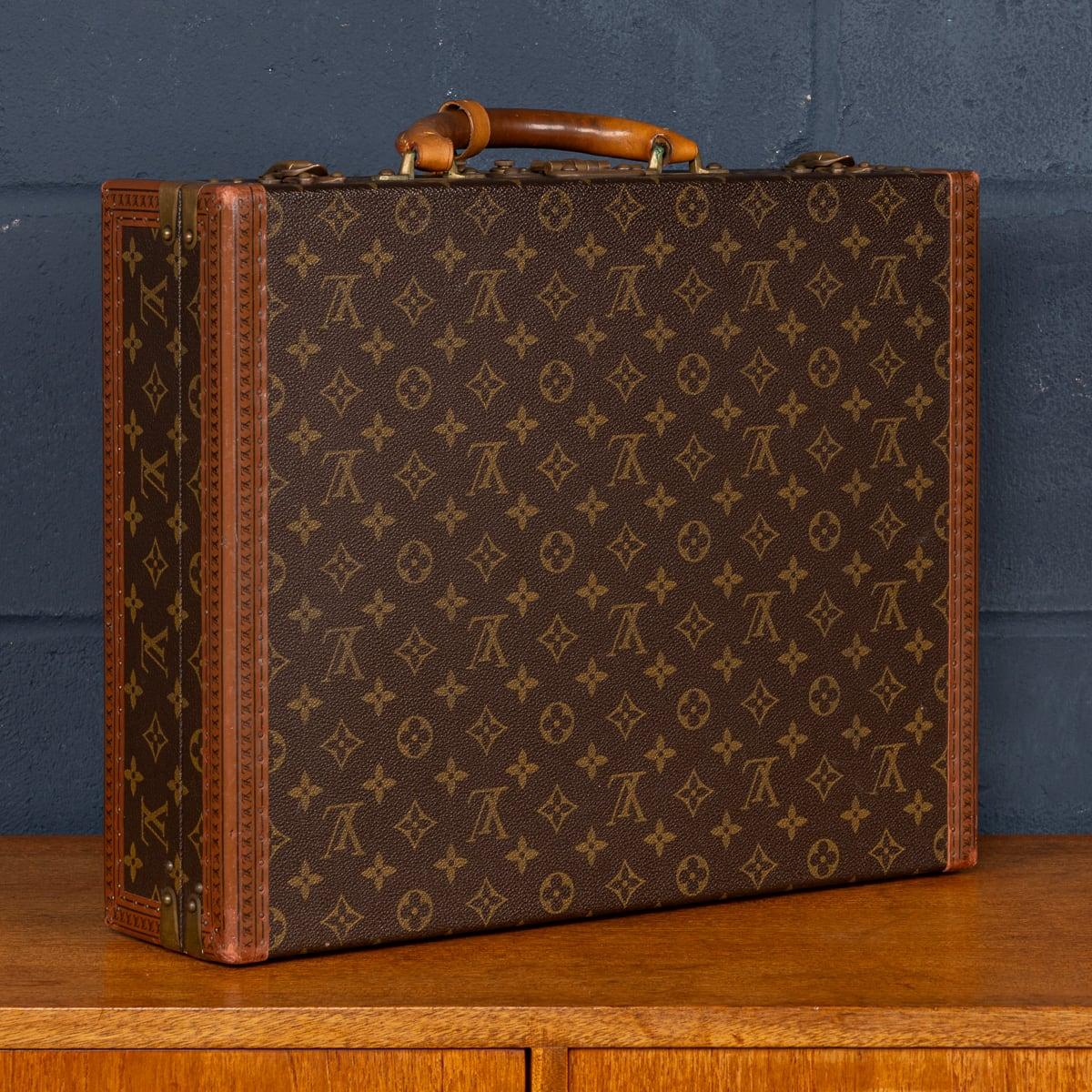 Brass 20thC Louis Vuitton Presidential Briefcase In Monogram Canvas, France c.1980