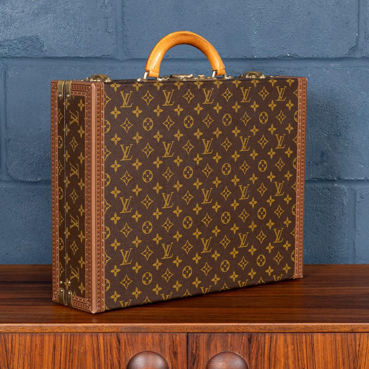 Brass 20thC Louis Vuitton Presidential Briefcase In Monogram Canvas, France c.1980 For Sale