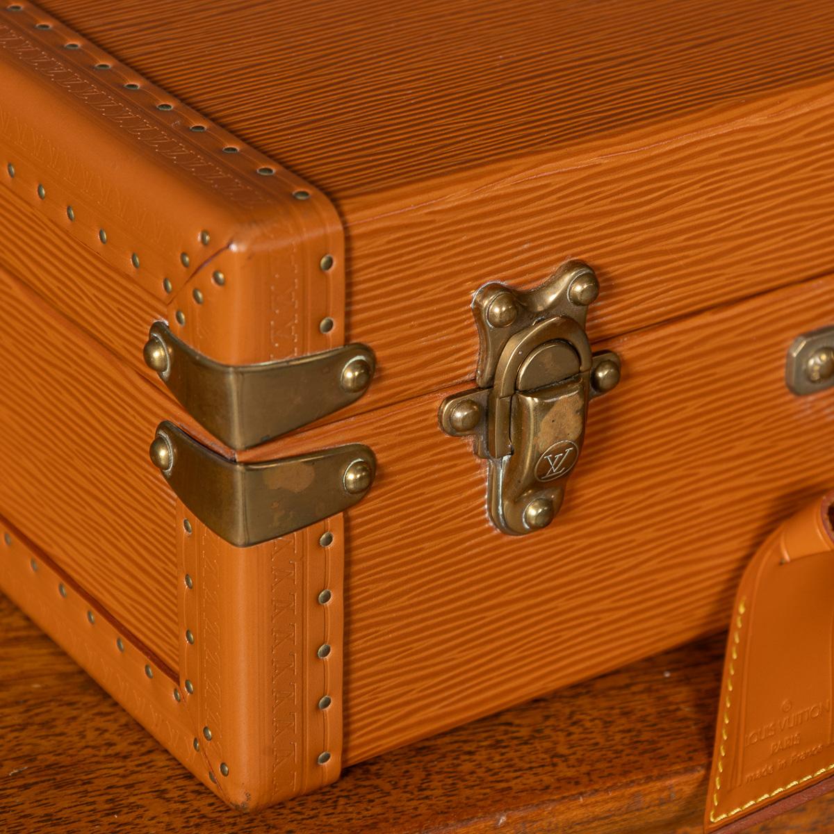 20thC Louis Vuitton Präsidentschafts Aktentasche In Orange Epi Leder, Made In France im Angebot 9