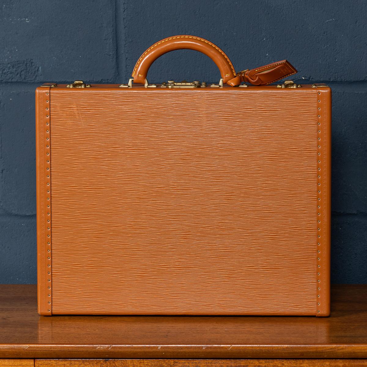 20thC Louis Vuitton Präsidentschafts Aktentasche In Orange Epi Leder, Made In France im Angebot 2