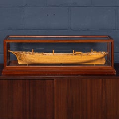 20thC Maritime Club House Cased Planked & Framed Ship Model By A. Kausen c.1934